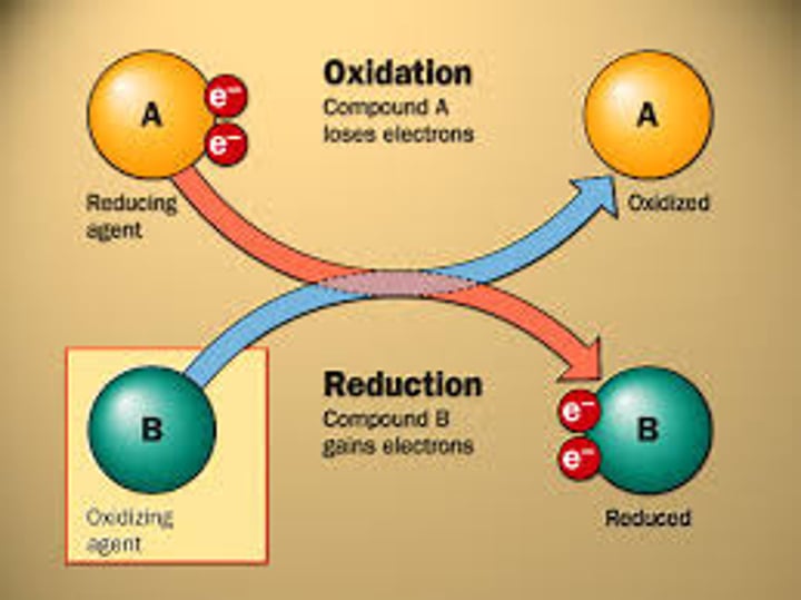 <p>Gain of electrons by a chemical reactant; any reduction is accompanied by an oxidation.</p>