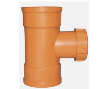 <p>A bell-end tee, which has a branch that is tapped to receive a threaded pipe or fitting</p>