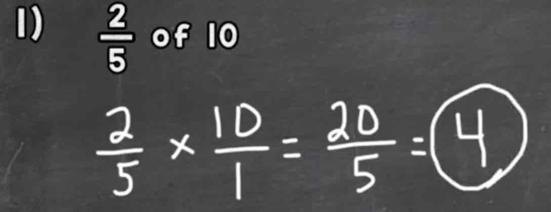 <ul><li><p>take the fraction</p></li><li><p>take the whole number and put it over 1</p></li><li><p>cross multiply</p></li><li><p><strong>How many times for the denominator go into the numerator? </strong>(do not reduce the fraction)</p><ul><li><p>if there is a remainder - the answer become a decimal</p></li></ul></li></ul>