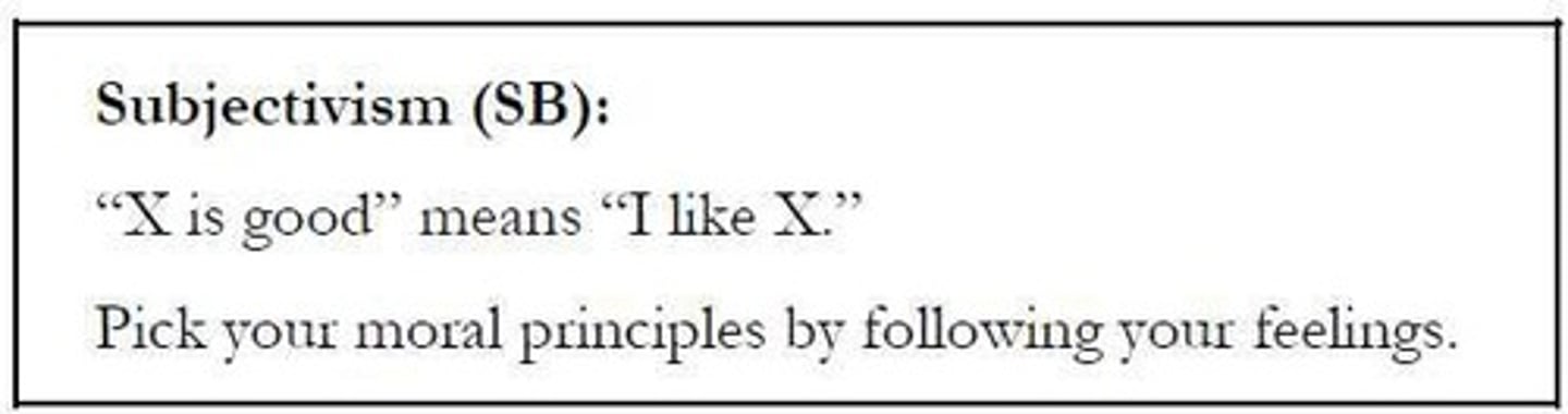 <p>It asserts that morality depends on personal or cultural beliefs, making moral judgments subjective.</p>