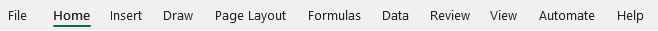 <p>The bar located below the title bar. Provides access to tools commonly associated with tasks performed in an Excel workbook.</p>