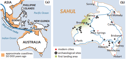 <ul><li><p><span style="font-family: Nunito, sans-serif">Arrival of Aboriginal Australians between 50,000 and 65,000 years ago</span></p></li><li><p><span style="font-family: Nunito, sans-serif">Most of the genomes of modern-day Aboriginals can be traced back to the original ‘Out of Africa' event, where first ancient humans spread throughout the globe</span></p></li></ul><p></p>