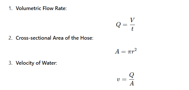 <p><span>A garden hose fills a 32L washtub in 120 seconds. The opening at the end of the hose has a radius of 1cm. How fast does the water travel as it leaves the hose in m/s?</span></p>