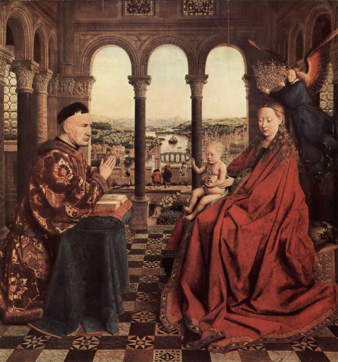 <p><strong>Madonna del cancelliere Nicolas Rolin (Musée du Louvre, Parigi)</strong></p>