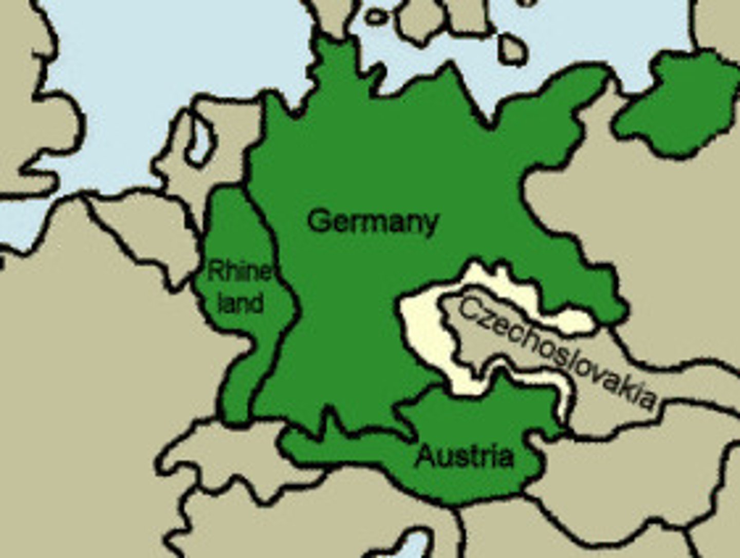 <p>In 1938, Hitler insisted Germany had the right to take over an area in western Czechoslovakia. (p. 526)</p>