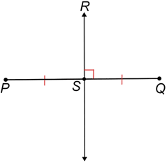 <p>A line perpendicular to a segment at the segment’s midpoint</p>