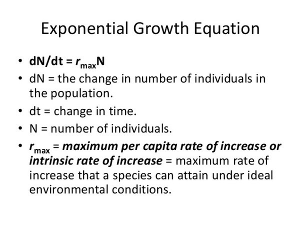 <p>a model for population growth that assumes unlimited resources. <span>A population's per capita growth rate stays the same, regardless of population size. This makes the population grow faster as it gets larger. </span></p>