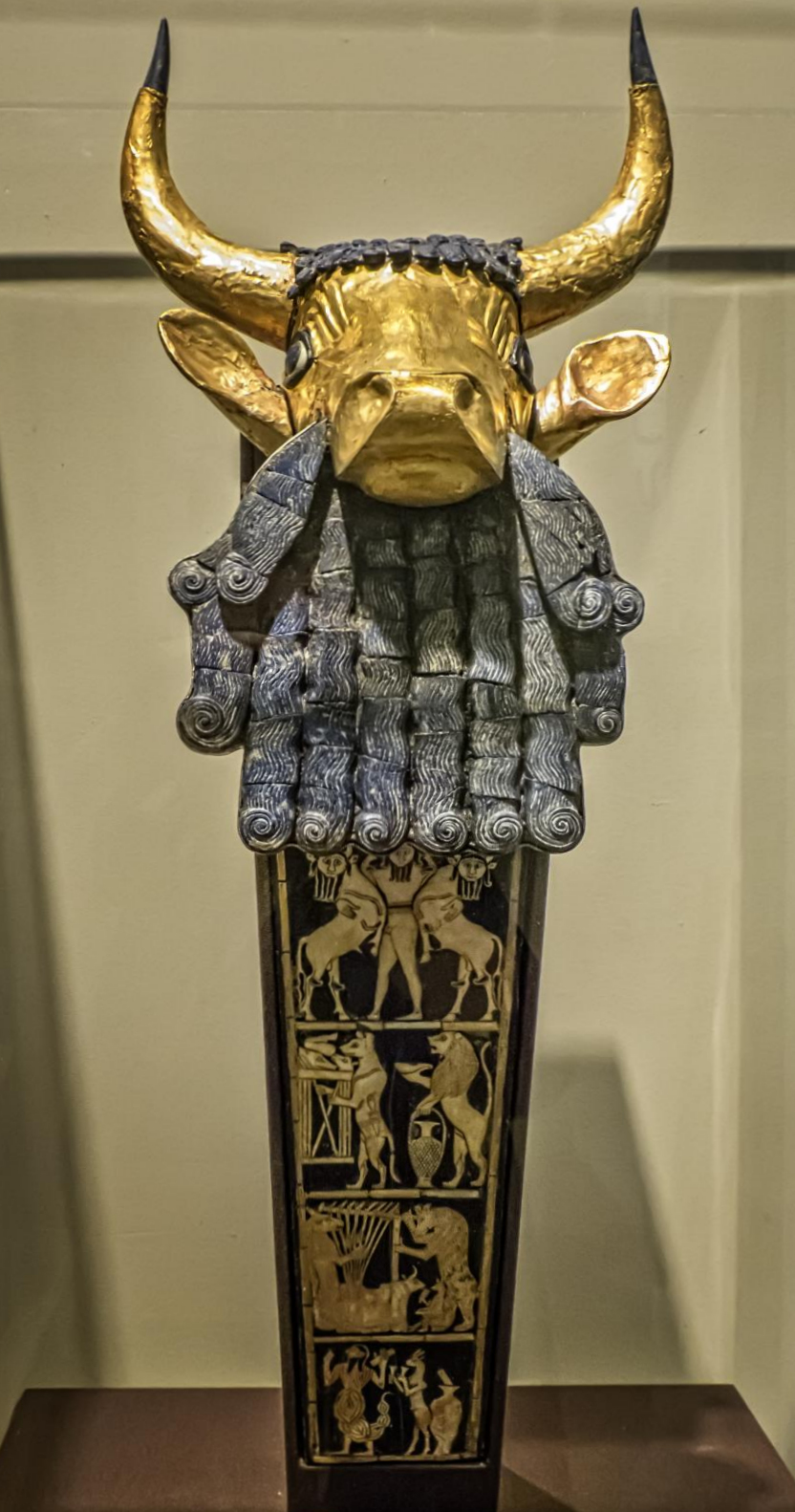 <p>Match the votive and funerary objects</p><p>Bullhead lyre </p><p>Warka Vase</p>