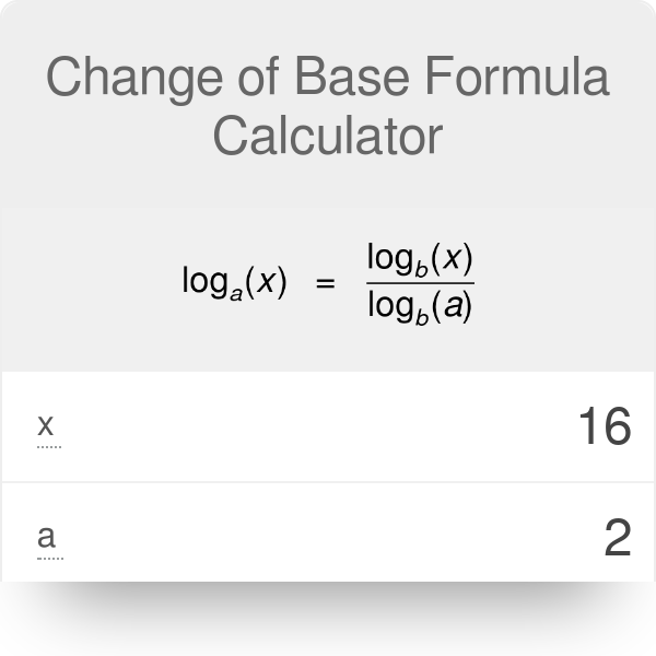 <p>log_b x = logx/logb</p>