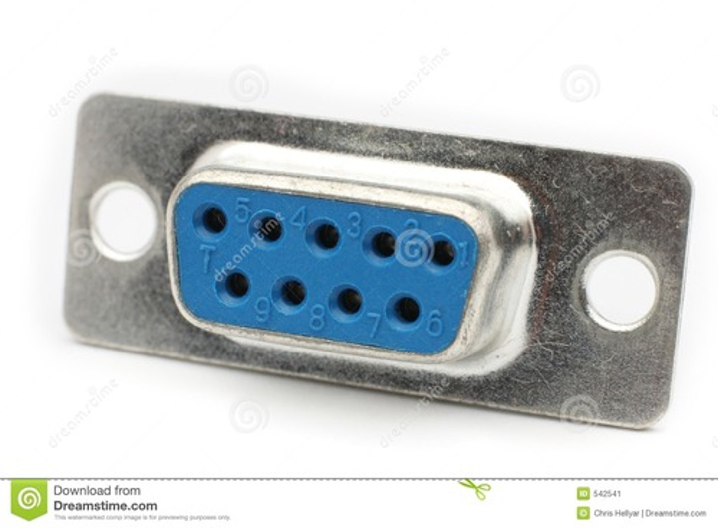 <p>A type of connector with nine pins that's commonly used in serial communication that conforms to the RS-232 standard.</p>