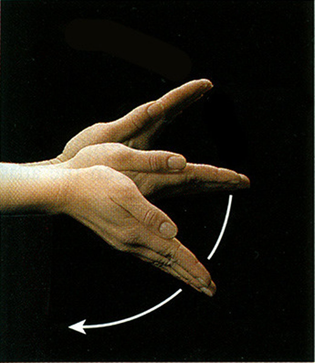 <p>the extreme or overextension of a limb or body part beyond its normal limit</p>