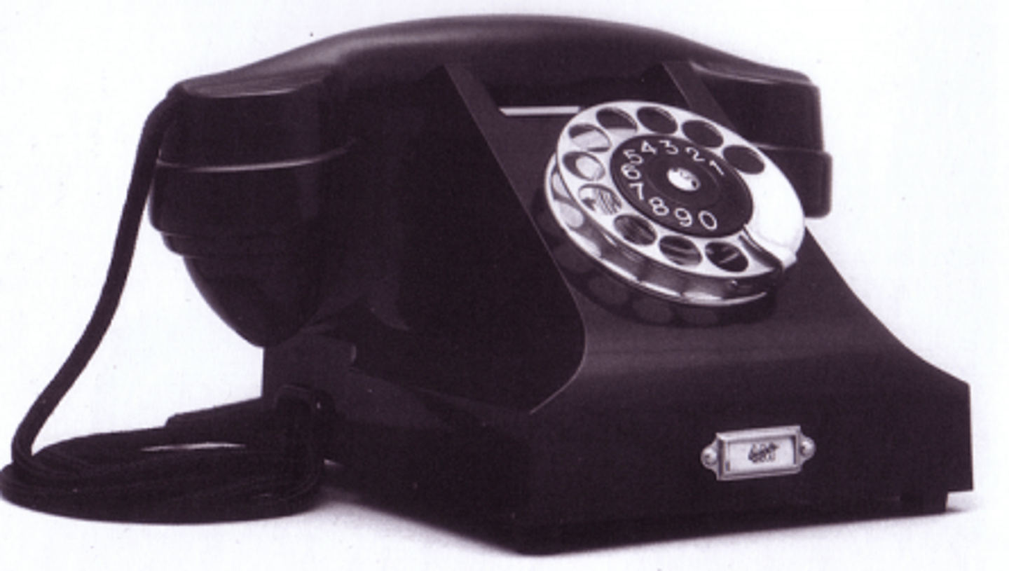 <p>became the type form for telephones</p>