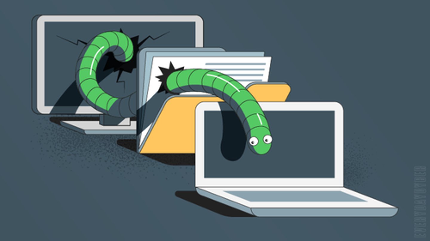 <p>WORM is a standalone program that self-replicates, but does not require a host program to infect the computer. A worm tends to cause problems on the networks it uses to send copies of itself to other systems, often by consuming bandwidth.</p>