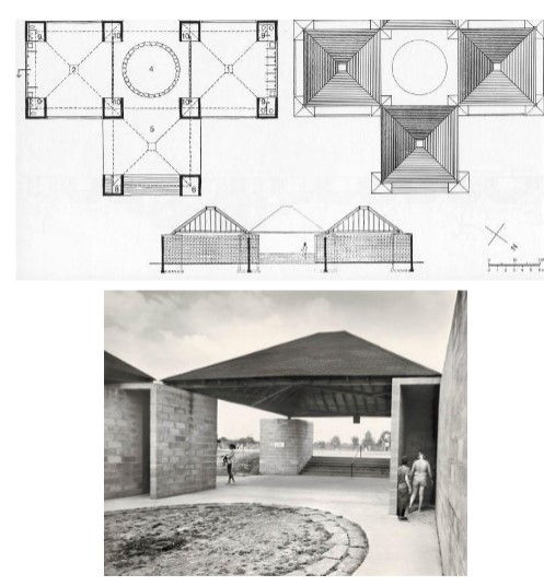 by Louis Kahn
"buildings should be composed in terms of “servant and served spaces”"
Structure functions as container of “servant” spaces that liberate the 
“served” spaces