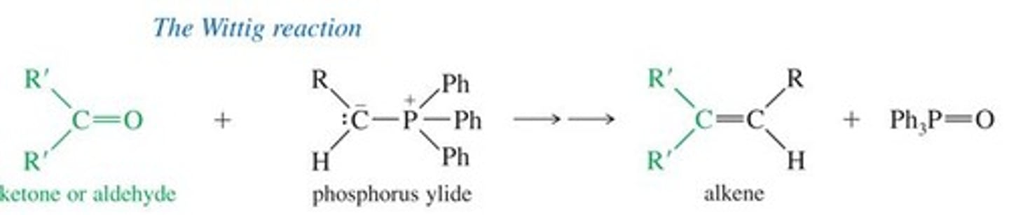 <p>Ph3P=CH2 will react with ketones to form alkenes</p>