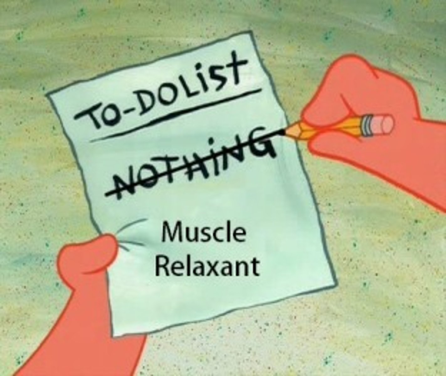 <p>1st line: methocarbamol (less sedating)</p><p>- cyclobenazaprine</p><p>- tizanidine</p><p>- diazepam</p>