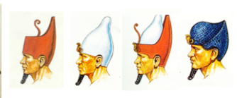 <p><span>The crowns of Egypt in art also have<mark data-color="blue" style="background-color: blue; color: inherit;"> distinct meanings and symbolism.</mark> The Red Crown (Deshret) symbolized Lower Egypt, the White Crown (Hedjet), Upper Egypt, and the red and white Double Crown (Pshent), a unified Egypt. Images of the king in battle show him in a blue crown (Khepresh), invoking the power of the Nile River and the heavens through its color.</span></p>