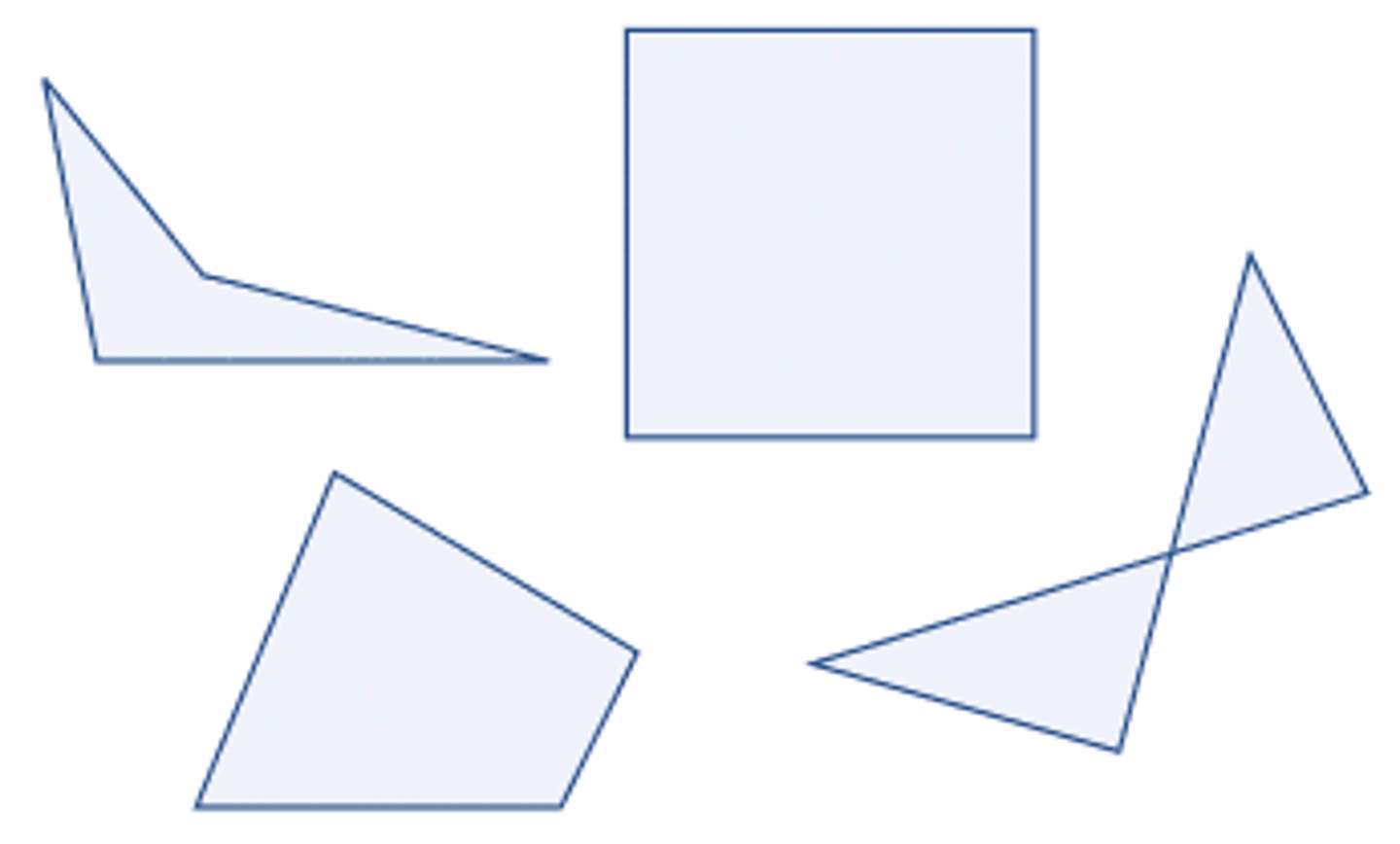 <p>A flat shape with four straight sides. (closed)</p>