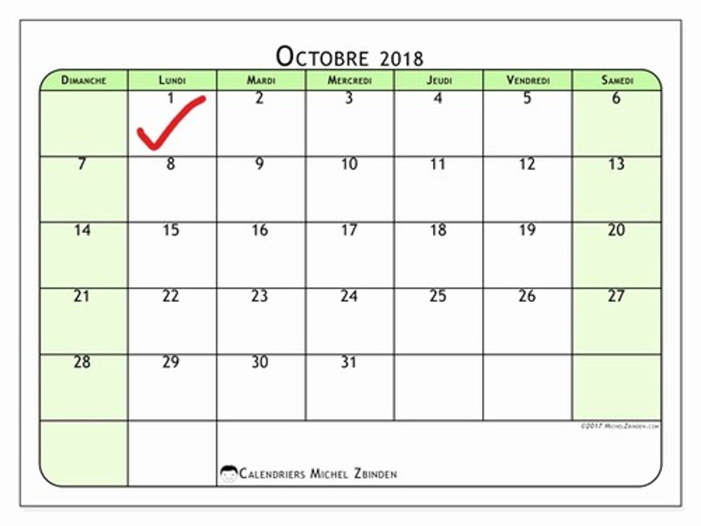 <p>It's the first of October.</p>