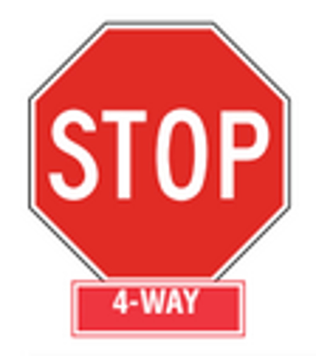 <p>This road sign is placed at four-way stop intersections and informs drivers that all entrances to this intersection are controlled by stop signs.</p>