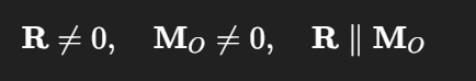 <p>R * M ≠ 0</p>
