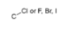 <p>A carbon bonded to a Chlorine or fluorine or Bromine or Iodine</p>