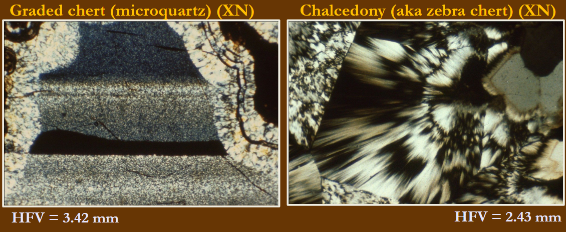 <p>fine grained siliceous rock made up of silt-sized interlocking quartz crystals. Chert beds are formed as primary sediment or from diagenesis; Diatom/radiolaria/sponge skeletons form siliceous ooze on the seafloor that consolidates to form chert (thin bedded), or opaline silica recrystallizes to chalcedony and quartz</p>