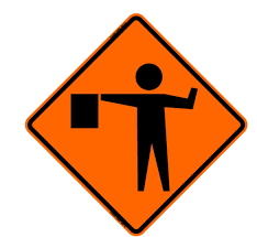 <p>orange traffic sign</p>