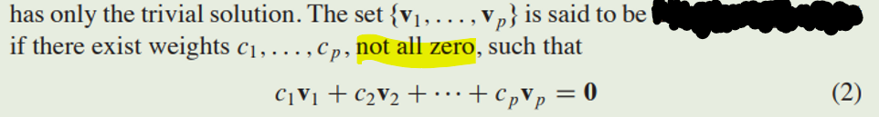 <p>Has non trivial solution</p>