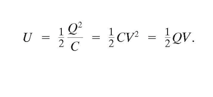 <p>A charged capacitor stores electric energy, the energy stored is equal to the work done to charge the capacitor</p>