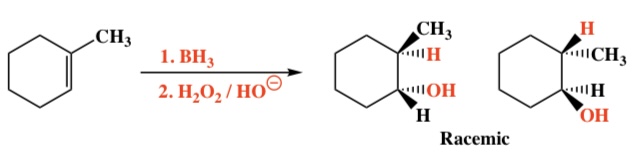 <p>Intermediate: N/A; 4-membered ring transition state Regiochemistry: Non-Markovnikov (H on more substituted) Stereochemistry: Syn</p>