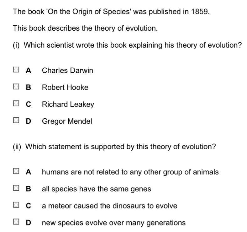 <p>Pick A, B, C or D.</p>