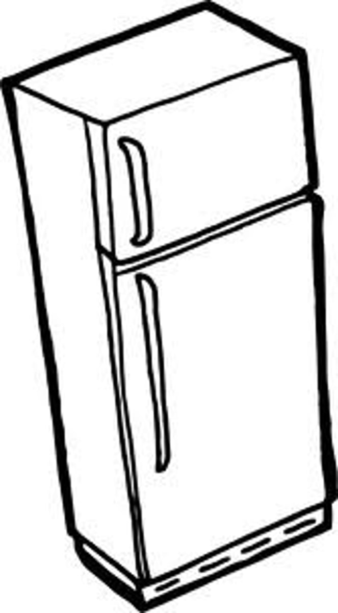 <p>una cosa para mantener comida fría (refrigerator)</p>