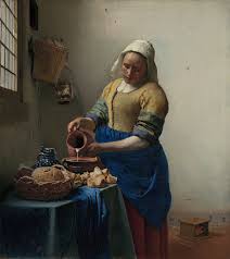<p>Paintings depicting everyday life scenes - ordinary people engaged in common activities <br><br>The Milkmaid by Johannes Vermeer</p>