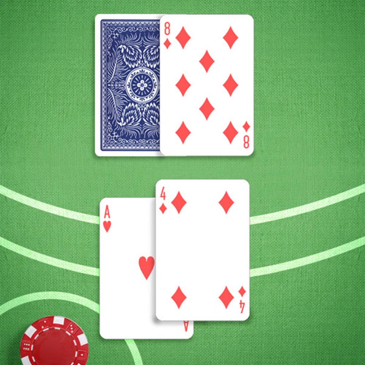 <p>You: 15</p><p>Dealer's Upcard: 8</p>