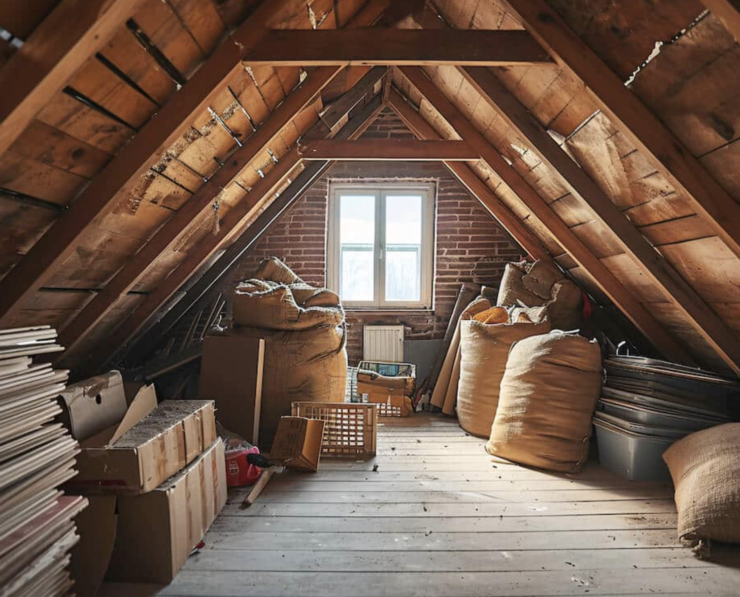 a room at the top of a house under the roof