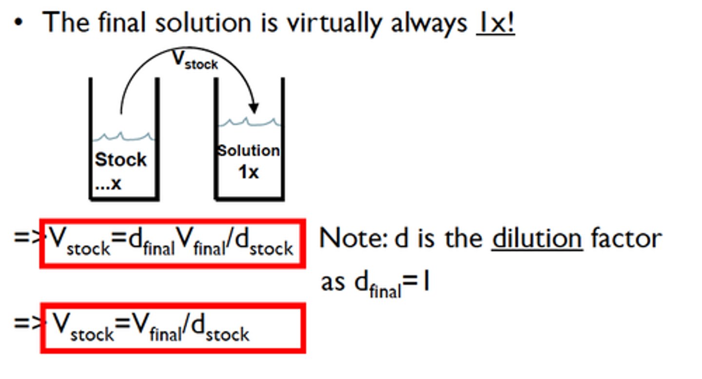 <p>Concentration: The amount of solute in a solution.</p><p>Dilution: The process of adding solvent to reduce the concentration of the solute.</p>