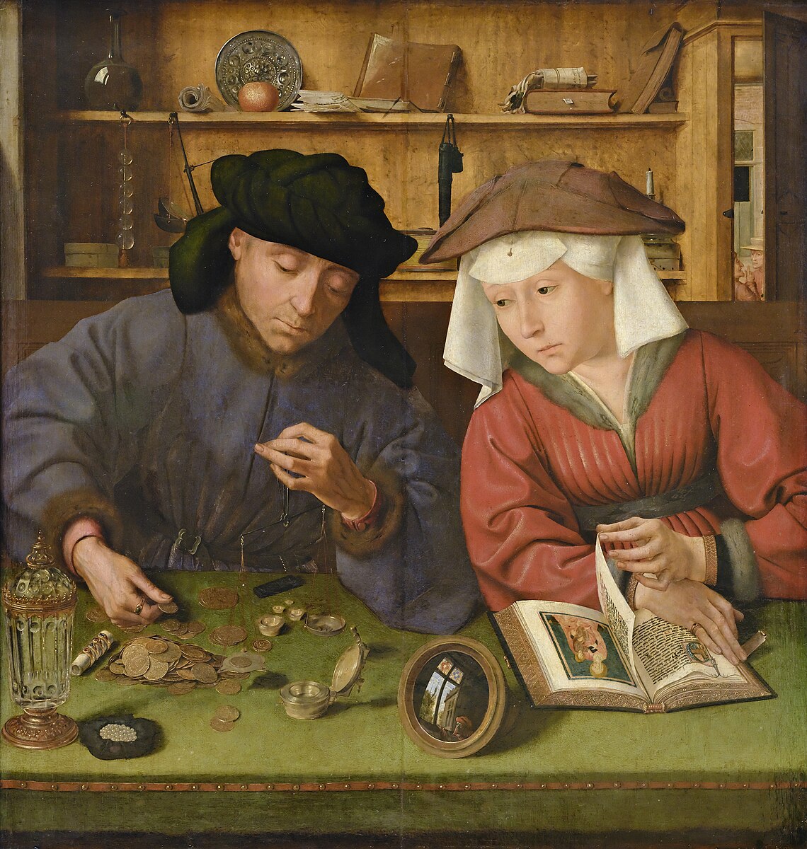 <p><span>Quentin Massys, Moneychanger and His Wife</span></p><p><span>What is this intended to depict?</span></p><p><span>Where was this painted?</span></p>
