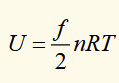 <p>U: internal energy</p><p>f: number of activated degrees of freedom</p>