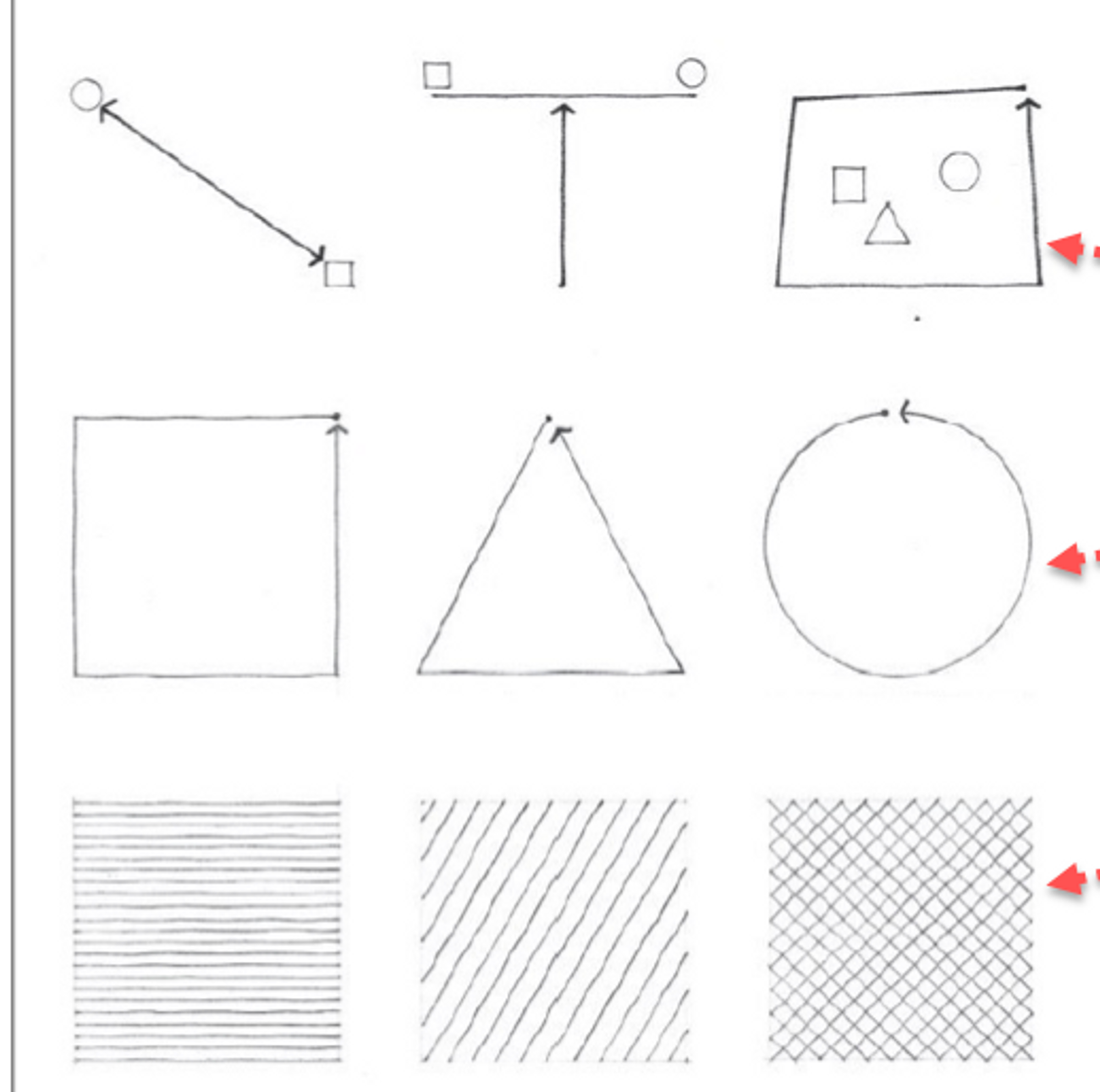 to join link support or intersect other visual elements and to describe the edges/give shape to plane. it can also articulate surfaces of planes like texture