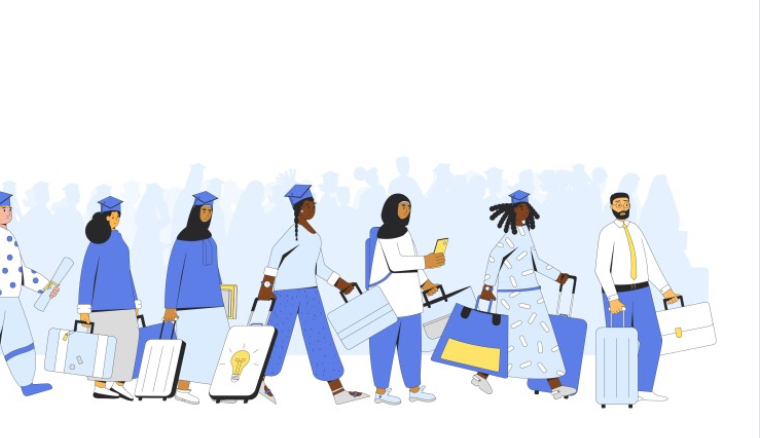 <p>The loss of trained or educated people to lure of work in another -often richer- country </p>