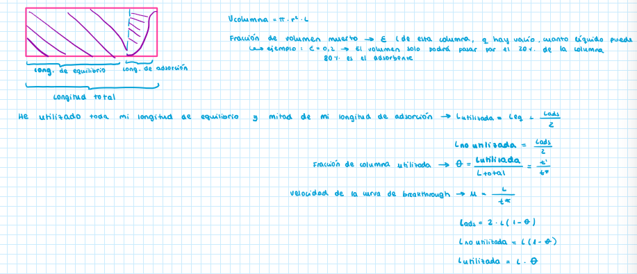 <p>La longitud total se divide en longitud de equilibrio (se utiliza toda) y longitud de adsorción (solo se utiliza la mitad)</p>