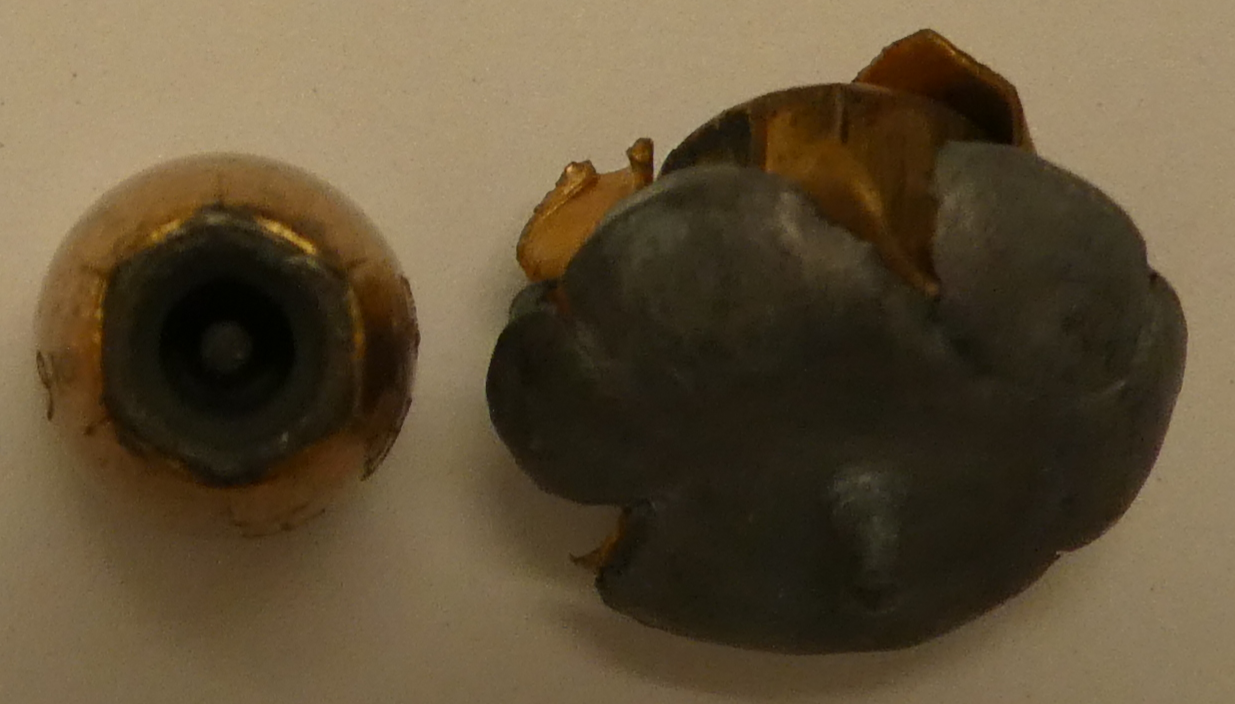 <p>The bullet of what cartridge is shown in this photo?</p>