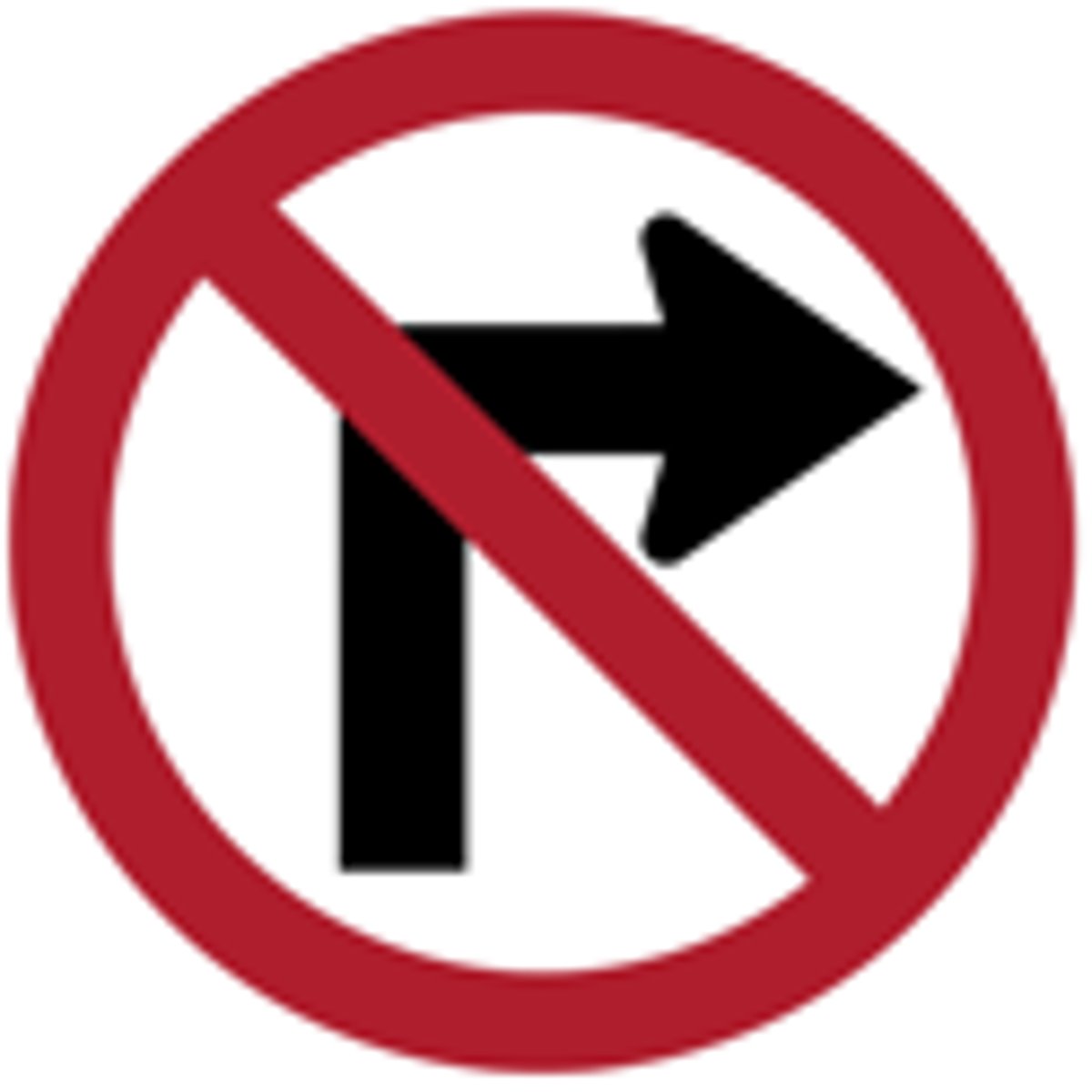 <p>no right turn permitted</p>