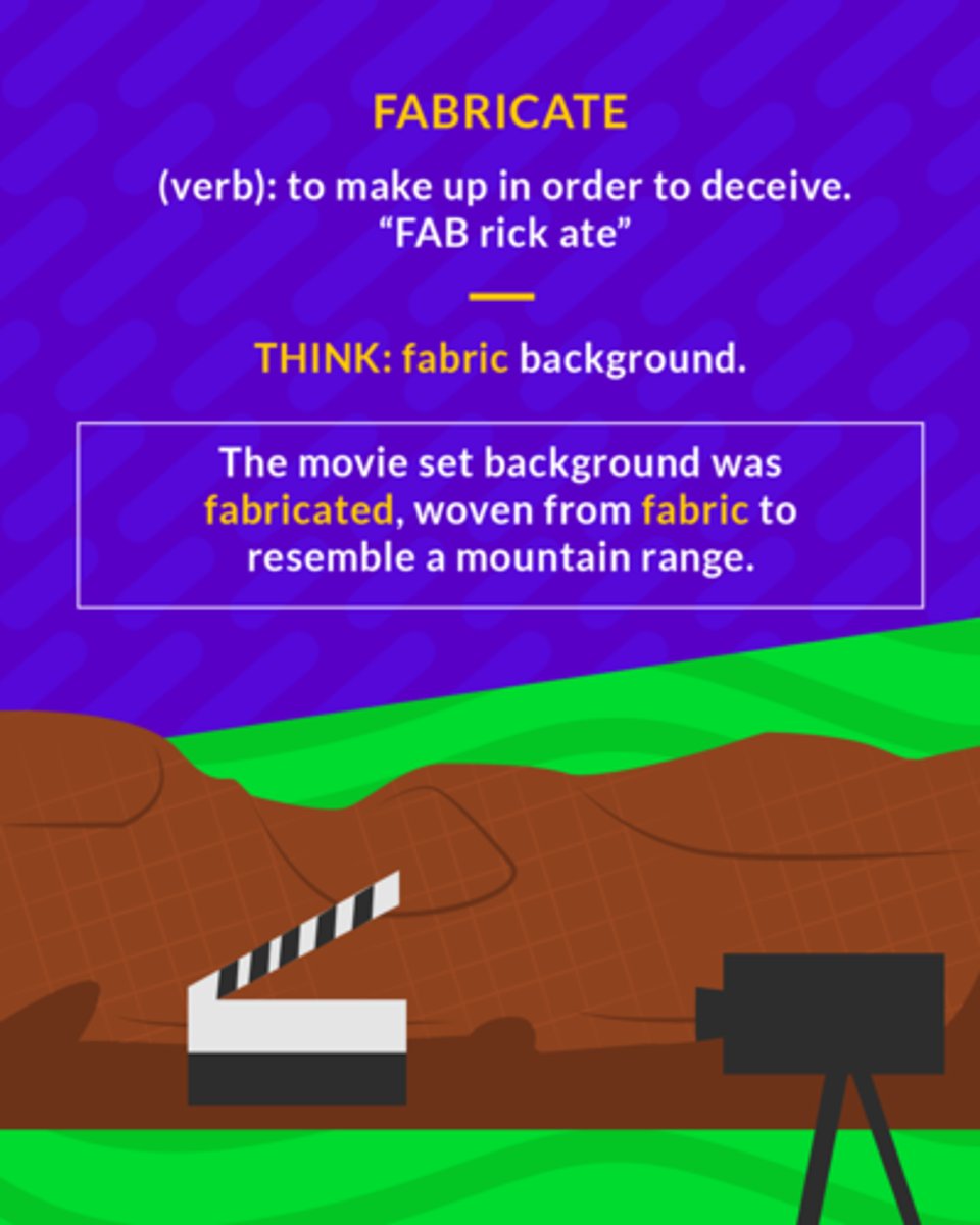 <p>(v.) to make, manufacture; to make up, invent</p><p>(verb) to make up in order to deceive</p>