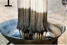 <p>fibers are <u>dyed before spinning</u></p>