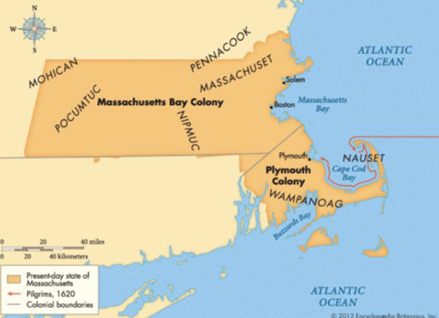 <p>Massachusetts (Pilgrims &amp; Mayflower Compact)</p>