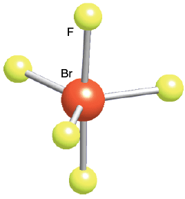 <p>5 bonds, 1 lone pair, about 90 bond angle, AB5E type</p><p>Ex. BrF5</p>
