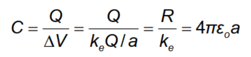 area = a, assume V=0 for infinitely large space . 