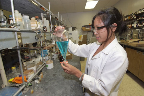 A field of chemistry that tests non-biological samples, such as powders, pills, and other substances, to identify or quantify them.